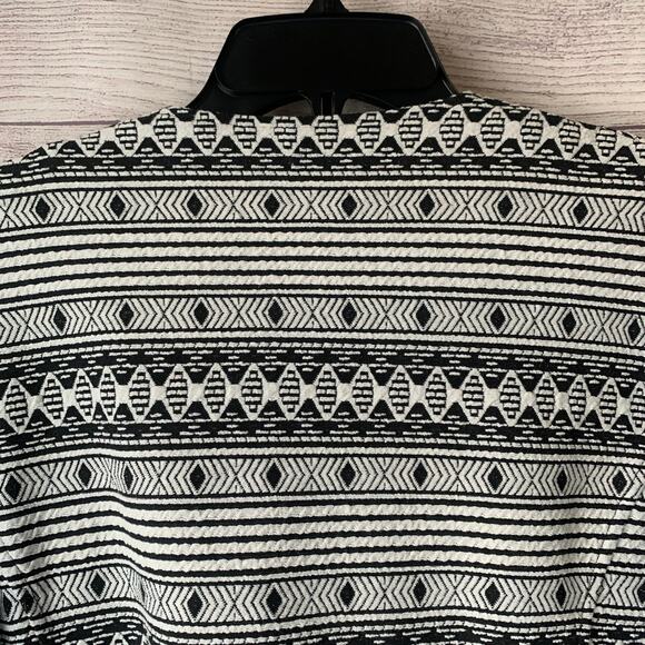 Jack Black and White Geometric Pattern Blazer Jacket Open Front Aztec Size Large - Picture 11 of 14